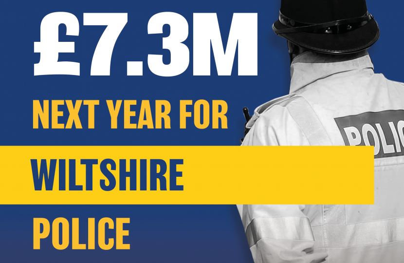£7.3M extra next year for Wiltshire Police