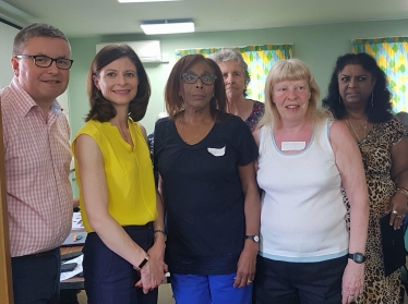 South Swindon MP Robert Buckland photographed with Seema Kennedy MP who was co-chair of a cross-party Loneliness Commission, along with Members of Swindon Seniors Forum