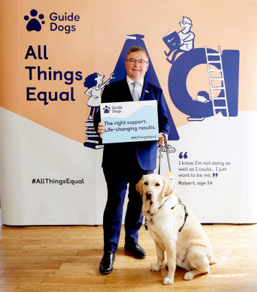 South Swindon MP Robert Buckland backing the Guide Dogs “All Things Equal” campaign